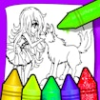 anime wolf girl coloring pages